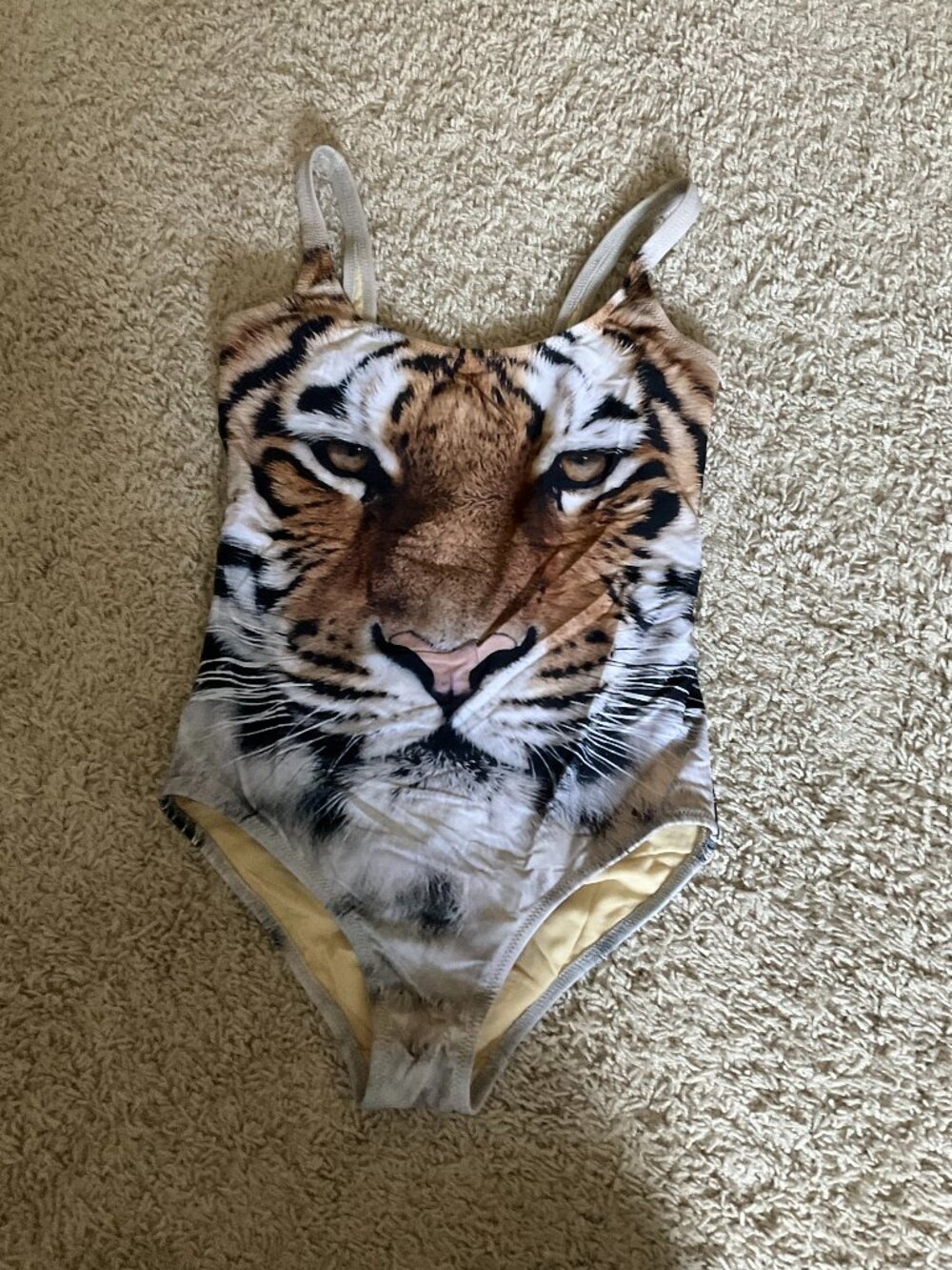POPUPSHOP TIGER ONE-PIECE SWIMSUIT. SIZE: S. ITEM # C7398.
